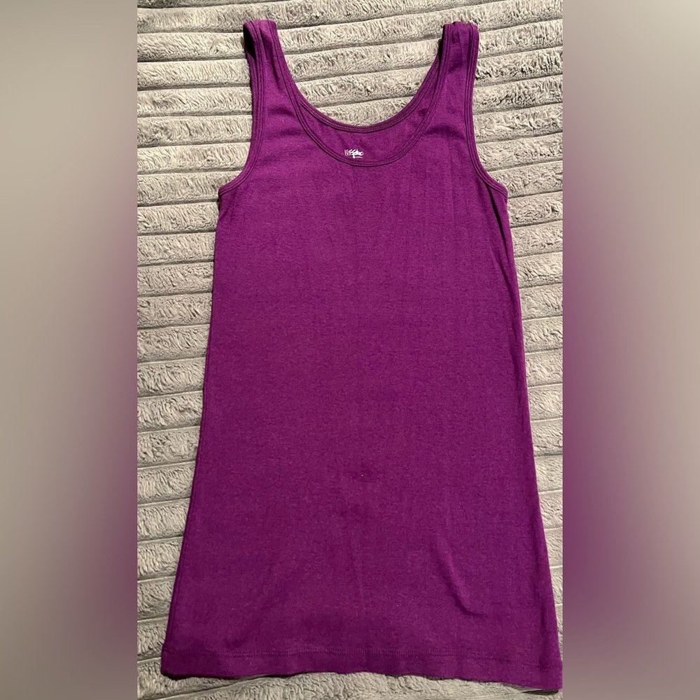 MOSSIMO STRETCH MICRORIB TANK PURPLE MEDIUM NEW WOMEN TOP